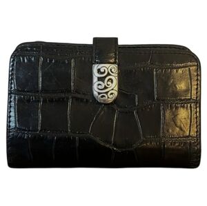 Brighton Black Croc-Embossed Women's Wallet